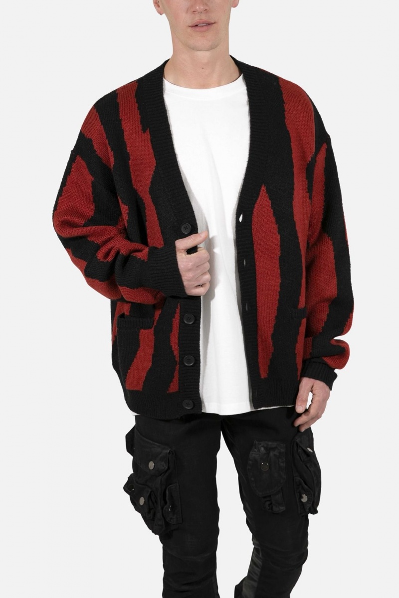 Sweats Mnml Zebra Cardigan Red/Black Homme | AWQ-3164480