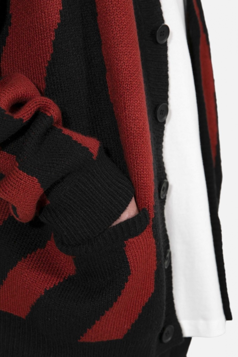 Sweats Mnml Zebra Cardigan Red/Black Homme | AWQ-3164480