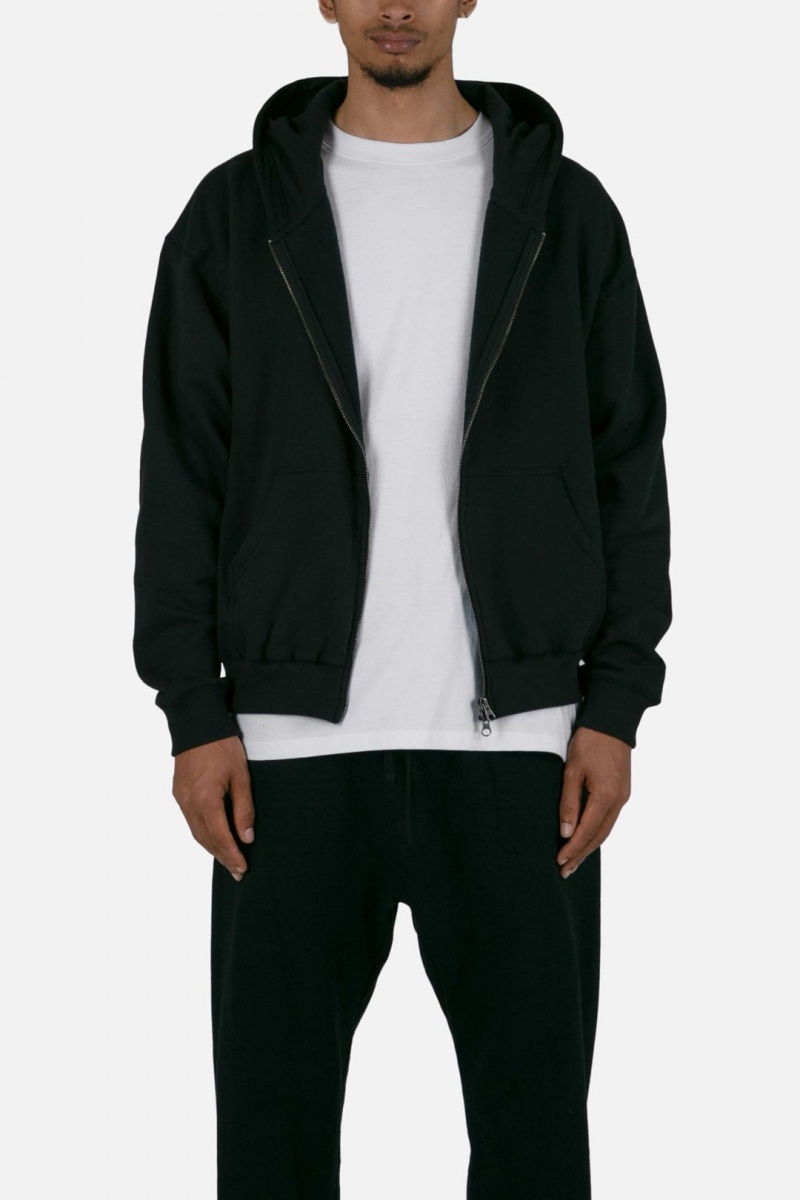 Sweats Mnml Basic Zip Up Hoodie Noir  | CRN-3059909