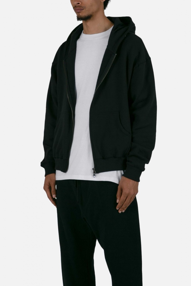 Sweats Mnml Basic Zip Up Hoodie Noir  | CRN-3059909