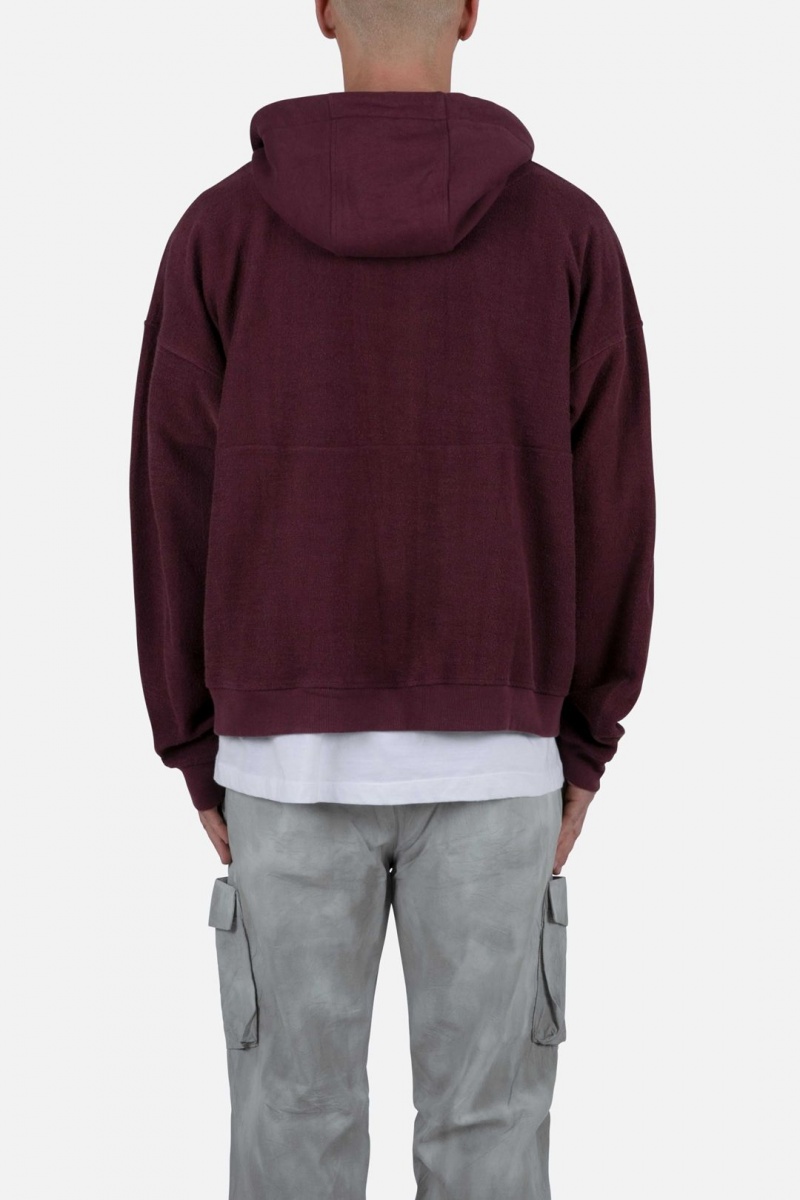 Sweats Mnml Extended Drawcord Hoodie Bordeaux Homme | BXU-5174408