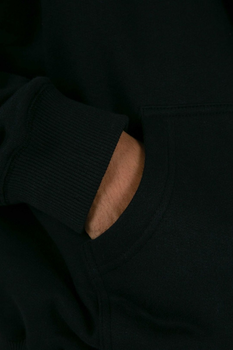 Sweats Mnml Basic Zip Up Hoodie Noir  | CRN-3059909