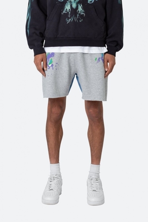 Short Mnml Contrast Paneled Sweatshorts Grise  | OAM-1731176