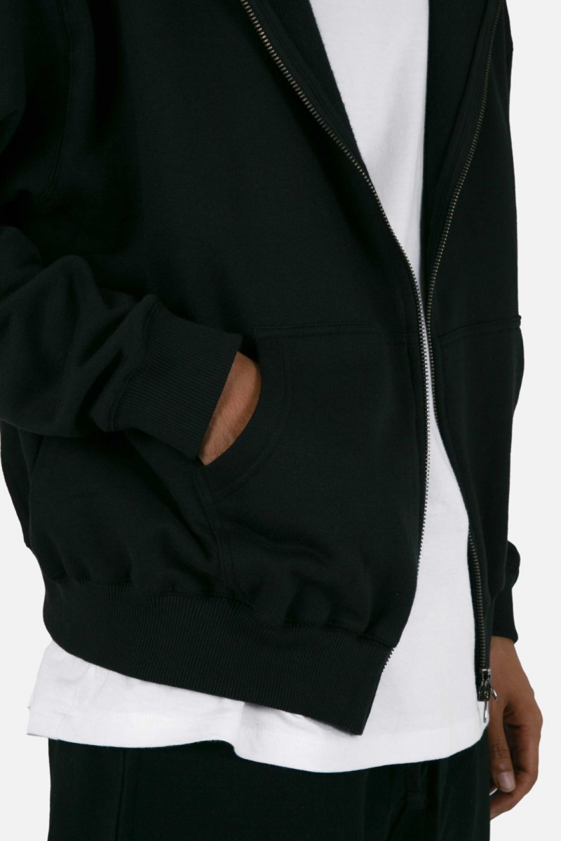 Sweats Mnml Basic Zip Up Hoodie Noir  | CRN-3059909