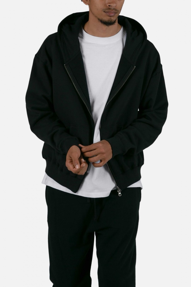 Sweats Mnml Basic Zip Up Hoodie Noir  | CRN-3059909