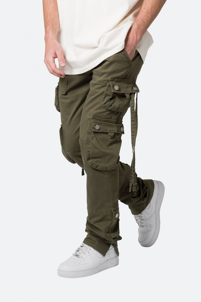 Straight Denim Mnml D152 Cargo Pants Vert Olive  | EZJ-8953432