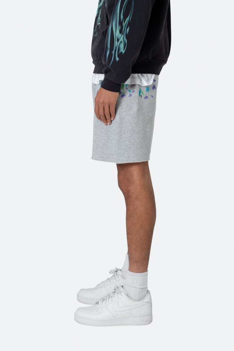 Short Mnml Contrast Paneled Sweatshorts Grise  | OAM-1731176