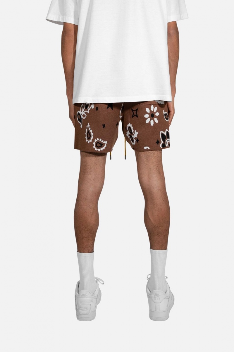 Short Mnml Paisley Knit Shorts Marron Homme | VXP-7081394