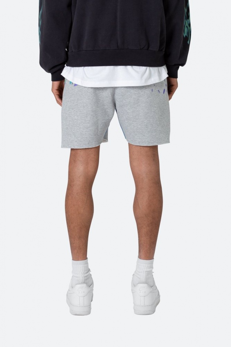 Short Mnml Contrast Paneled Sweatshorts Grise  | OAM-1731176