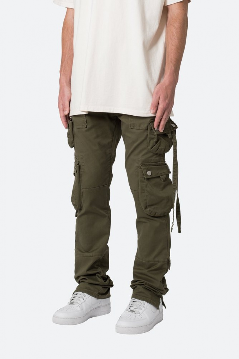 Straight Denim Mnml D152 Cargo Pants Vert Olive  | EZJ-8953432