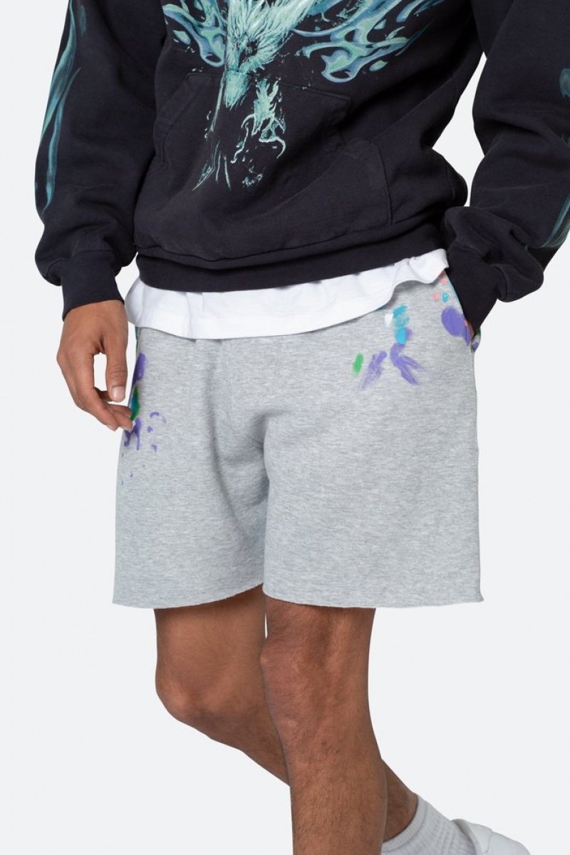 Short Mnml Contrast Paneled Sweatshorts Grise  | OAM-1731176