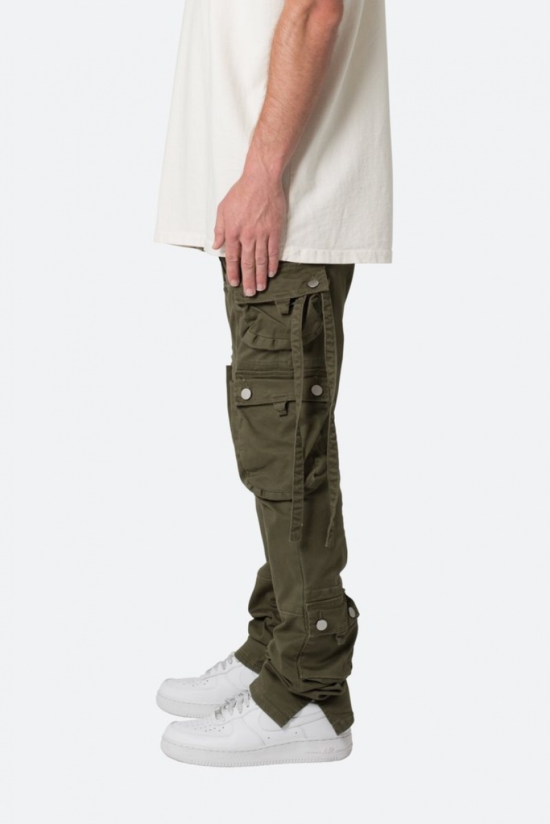 Straight Denim Mnml D152 Cargo Pants Vert Olive  | EZJ-8953432