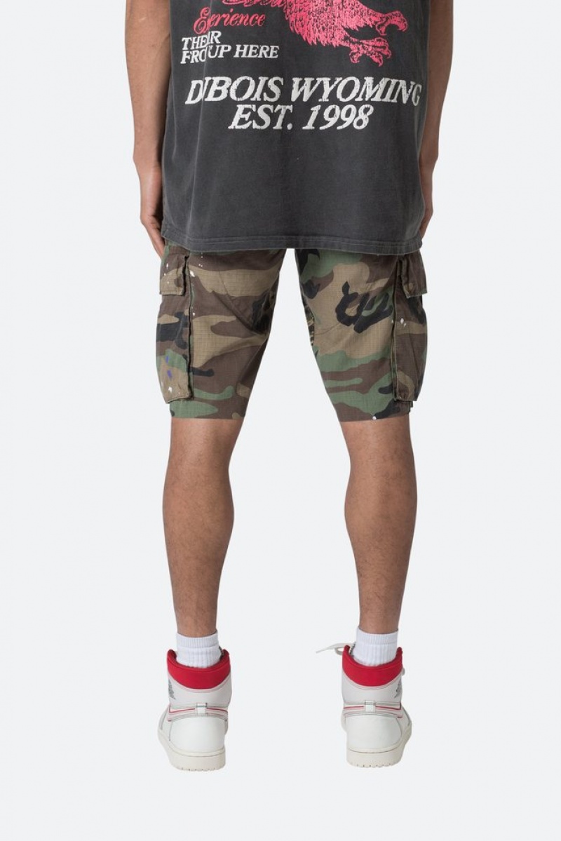 Short Mnml Paneled Cargo Shorts Camouflage  | GUV-5435069