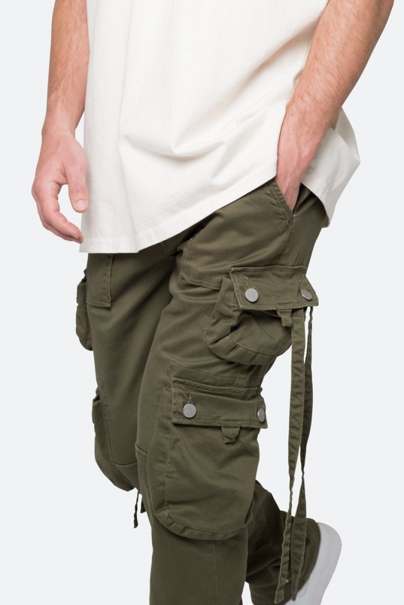 Straight Denim Mnml D152 Cargo Pants Vert Olive  | EZJ-8953432