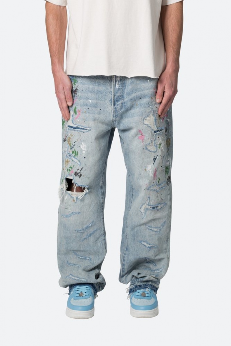 Baggy Denim Mnml Ultra Baggy Paint Denim Bleu  | NEH-2583570