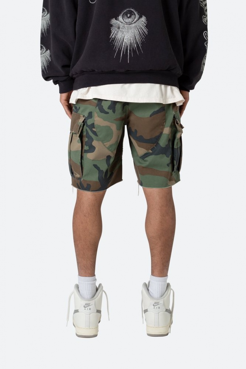 Short Mnml Distressed Cargo Shorts Camouflage  | UFU-7700212