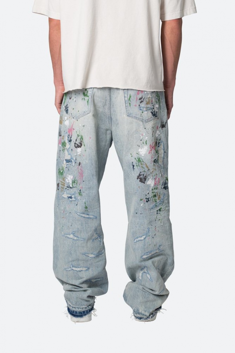 Baggy Denim Mnml Ultra Baggy Paint Denim Bleu  | NEH-2583570