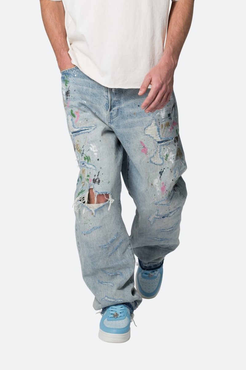 Baggy Denim Mnml Ultra Baggy Paint Denim Bleu  | NEH-2583570