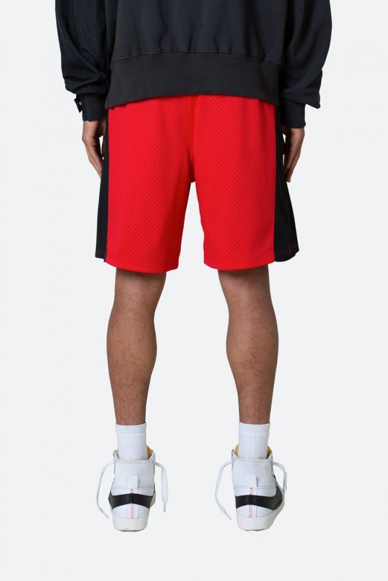 Short Mnml Mesh Paneled Shorts Black/Red  | QKO-9634357