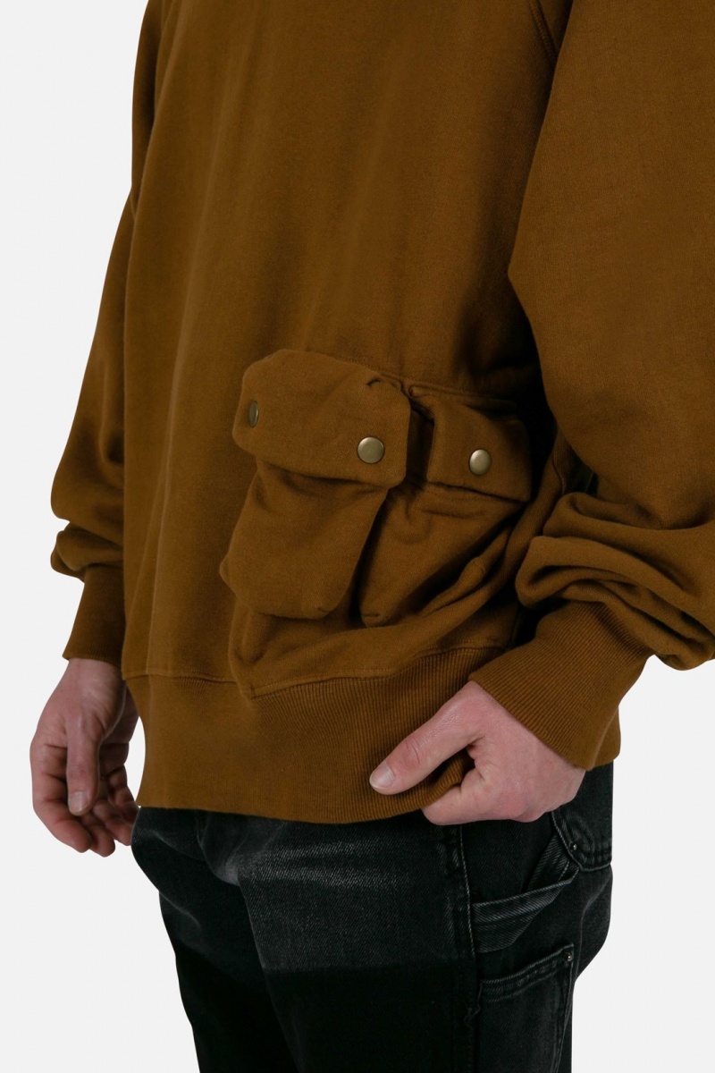 Sweats Mnml Vintage Cargo Pocket Hoodie Marron Homme | YYU-3567593