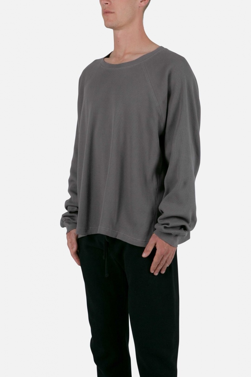 Long Sleeve Tees Mnml Heavy Thermal L/S Tee Grise  | RCN-3587019