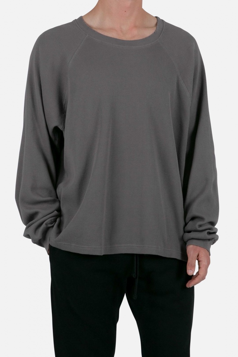 Long Sleeve Tees Mnml Heavy Thermal L/S Tee Grise  | RCN-3587019