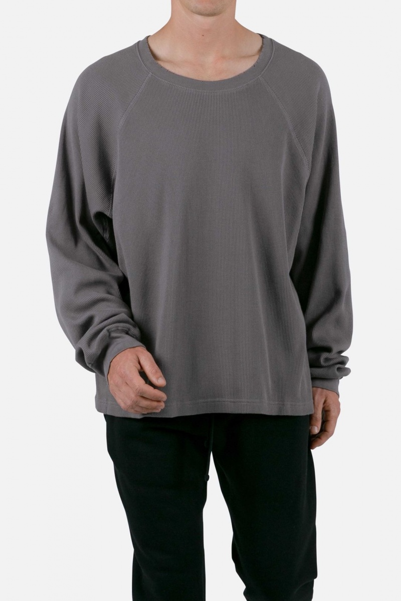 Long Sleeve Tees Mnml Heavy Thermal L/S Tee Grise  | RCN-3587019