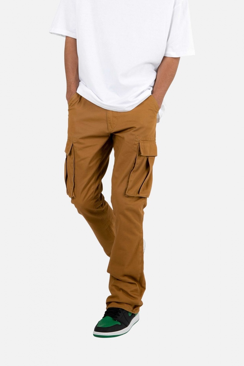 Flare Denim Mnml Twill Flare Cargo Pants Marron Homme | WRR-6445844