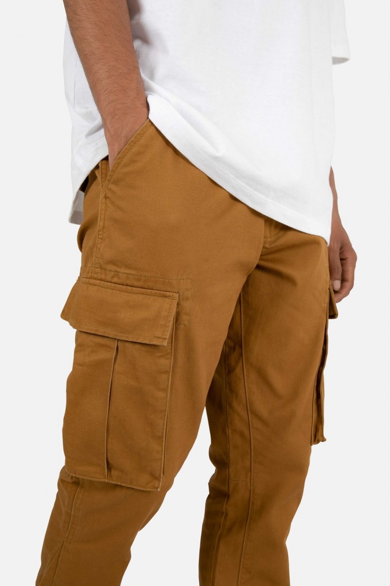 Flare Denim Mnml Twill Flare Cargo Pants Marron Homme | WRR-6445844