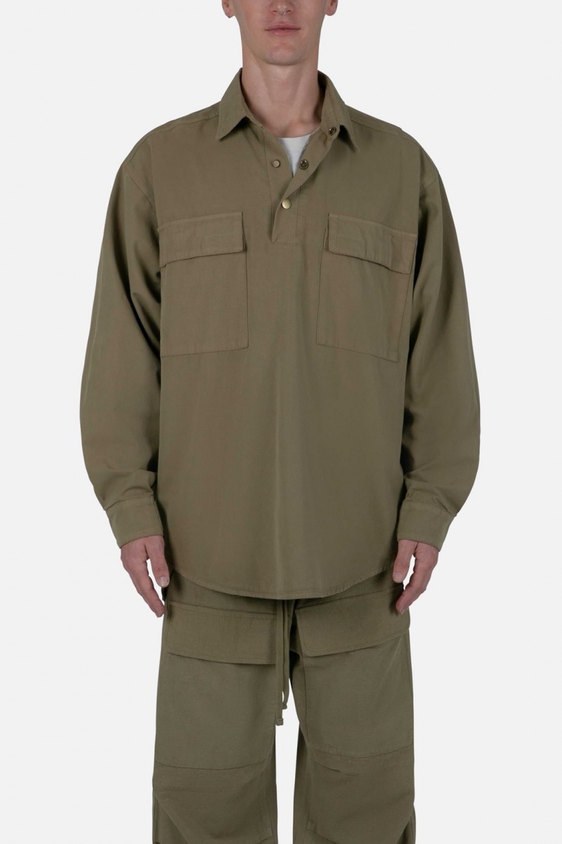 Chemises Mnml Oversized Utility Shirt Vert Olive Homme | CFB-8273083