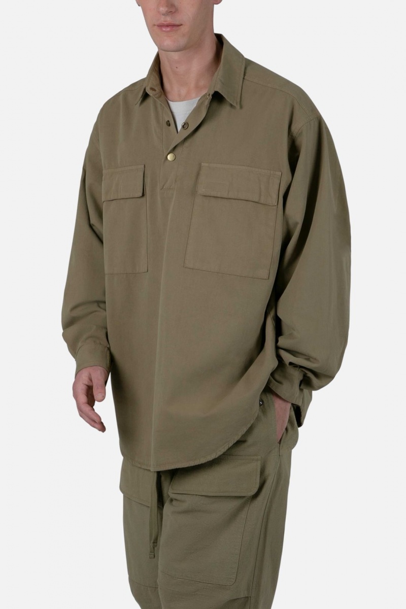 Chemises Mnml Oversized Utility Shirt Vert Olive Homme | CFB-8273083