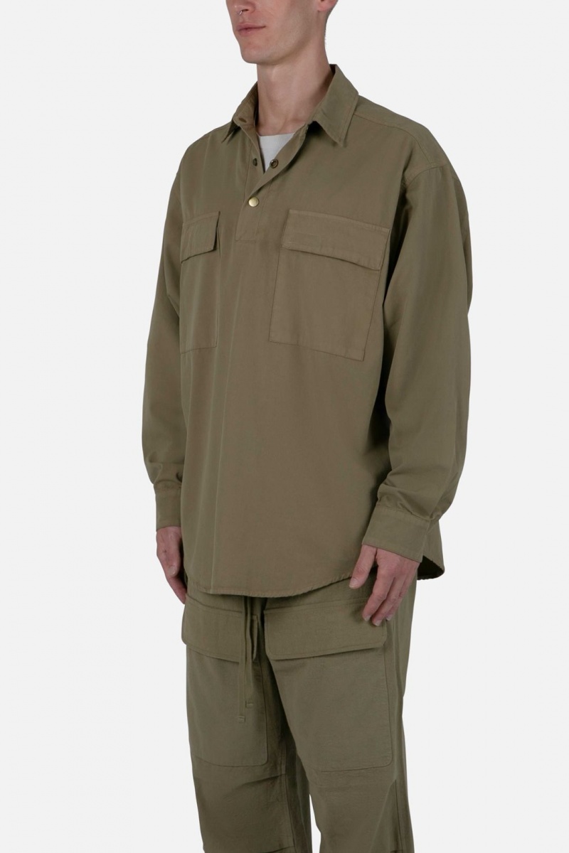 Chemises Mnml Oversized Utility Shirt Vert Olive Homme | CFB-8273083