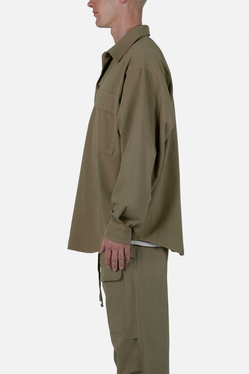 Chemises Mnml Oversized Utility Shirt Vert Olive Homme | CFB-8273083