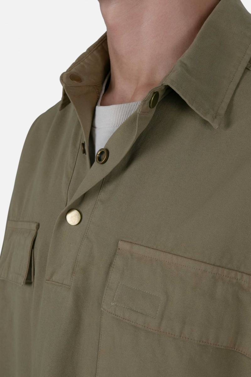 Chemises Mnml Oversized Utility Shirt Vert Olive Homme | CFB-8273083