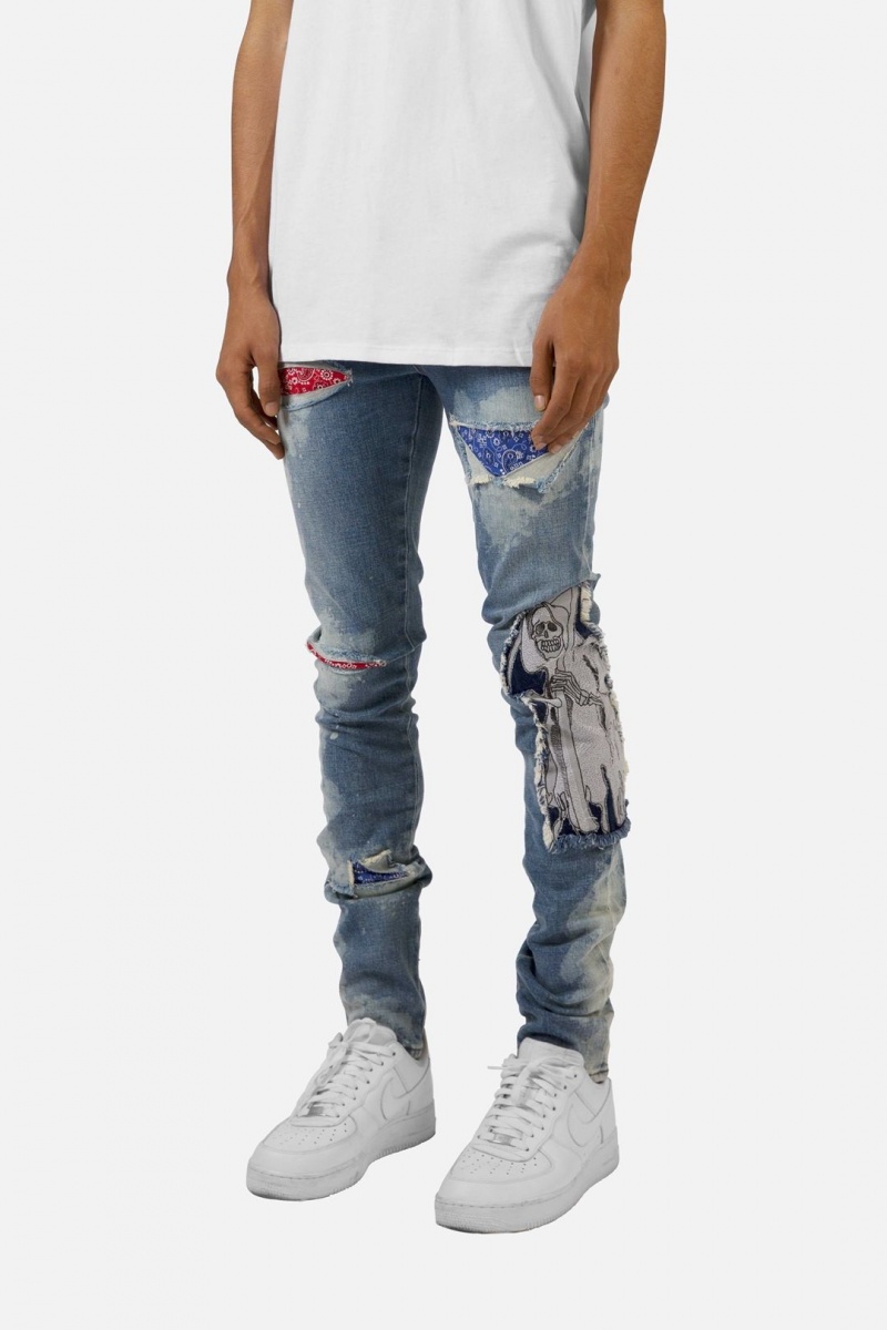 Skinny Denim Mnml X161 Mince Denim Bleu Homme | BME-1988997