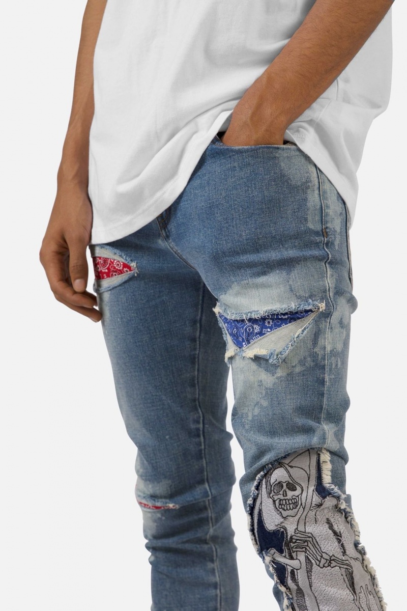 Skinny Denim Mnml X161 Mince Denim Bleu Homme | BME-1988997