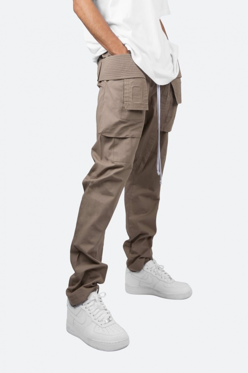 Cargos Mnml Drop Crotch Cargo Pants Stone Homme | IKV-1495710