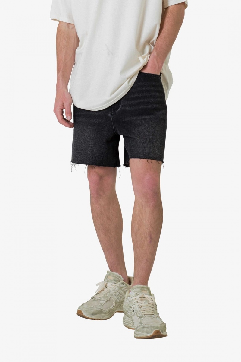 Jean Mnml Cut Off Denim Shorts Noir  | NTN-4464231