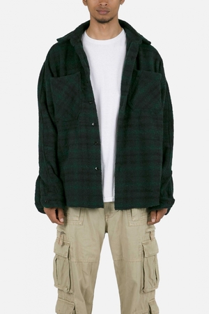 Chemises Mnml Heavyweight Woven Flannel Navy/Green Homme | EQL-0044708