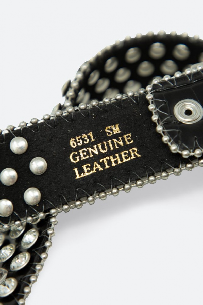 Ceintures Mnml Allover Rhinestone Studded Belt Noir  | CID-4319700