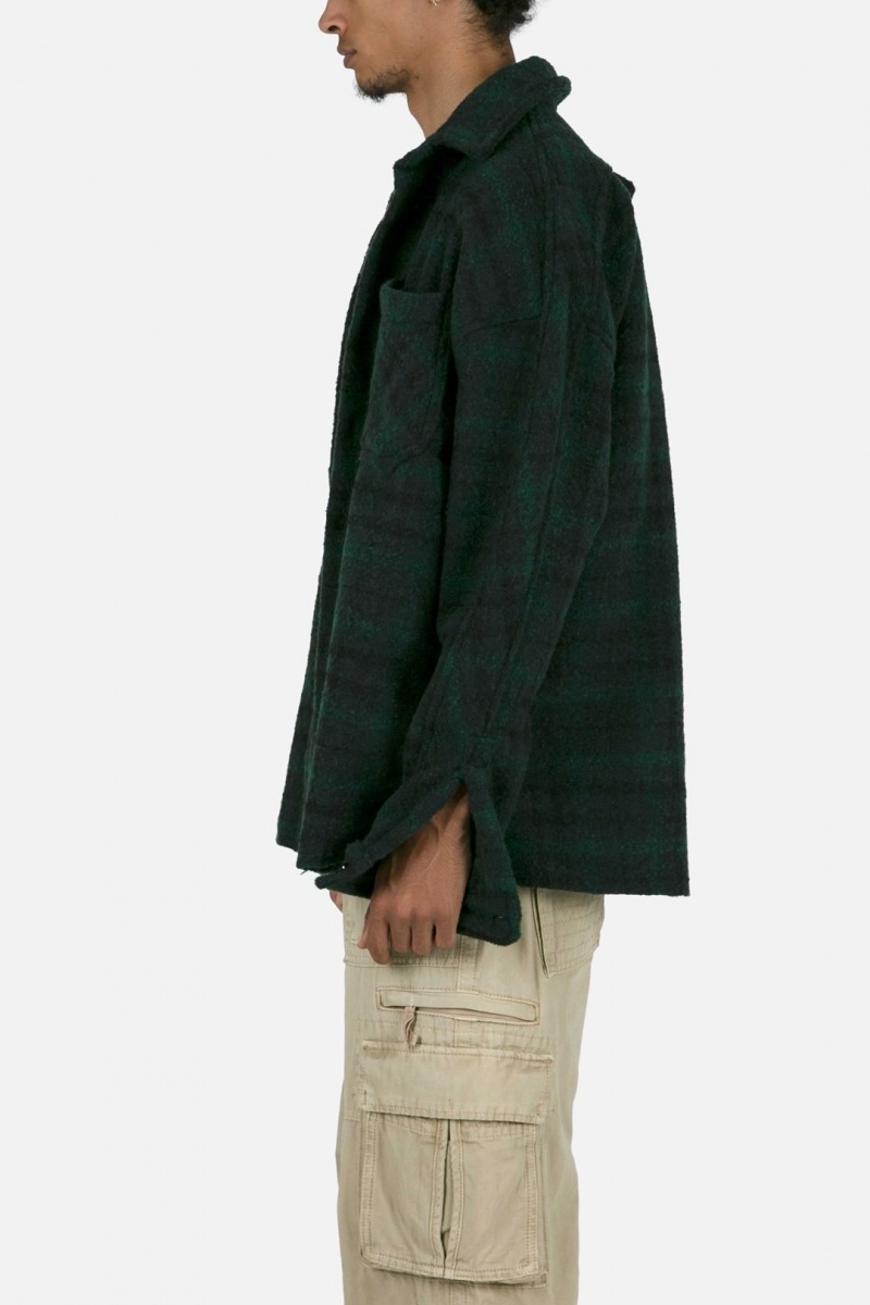 Chemises Mnml Heavyweight Woven Flannel Navy/Green Homme | EQL-0044708