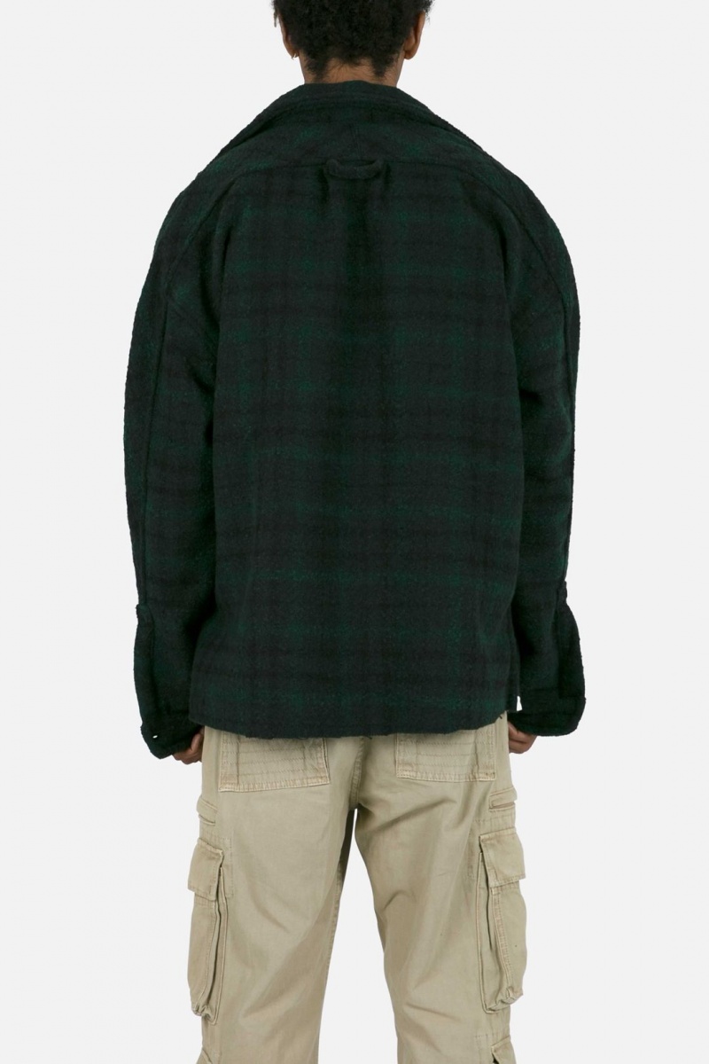 Chemises Mnml Heavyweight Woven Flannel Navy/Green Homme | EQL-0044708