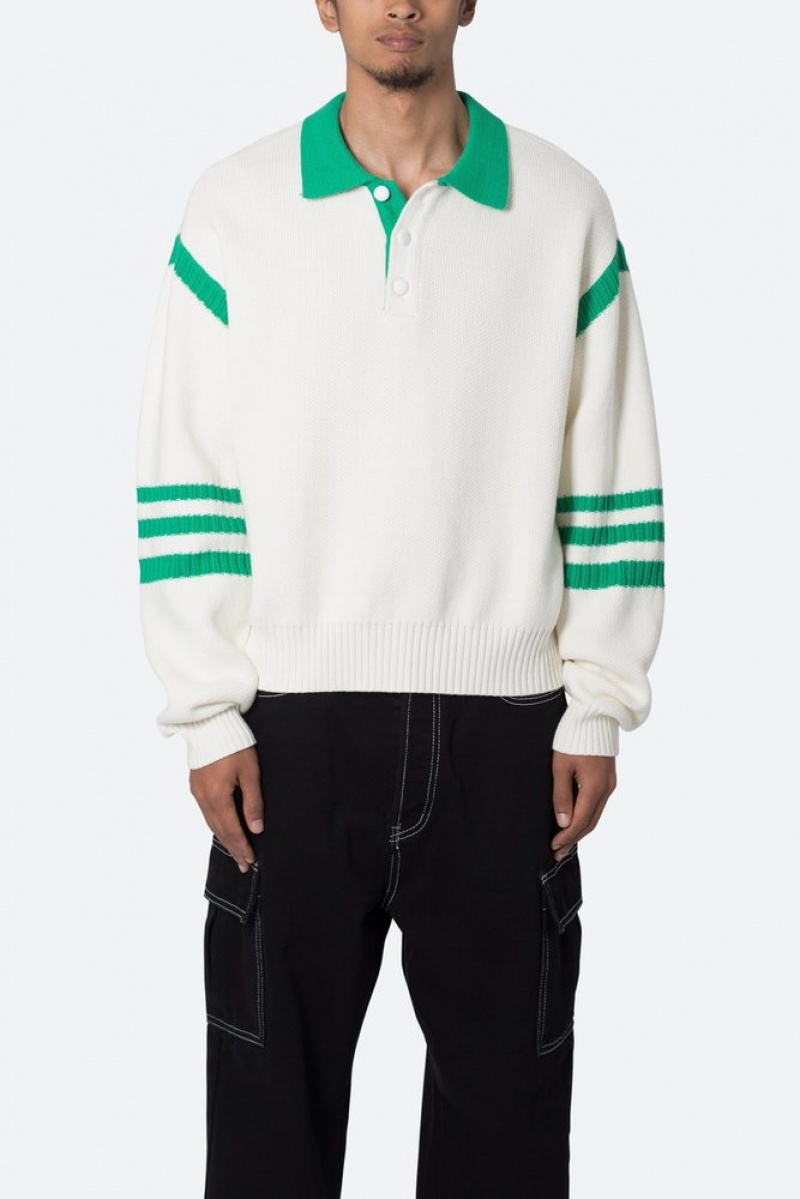 Sweats Mnml Polo Knit Pull Green/White  | SGI-3555831