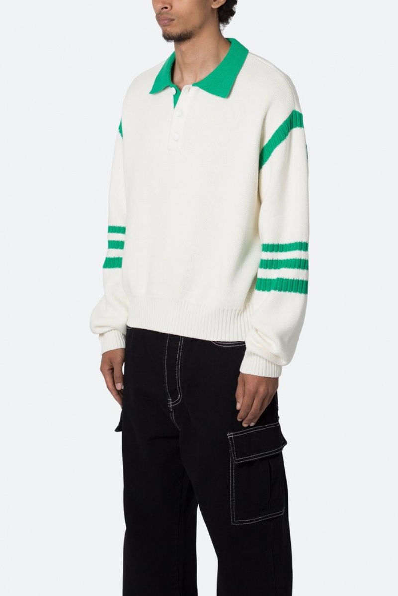 Sweats Mnml Polo Knit Pull Green/White  | SGI-3555831