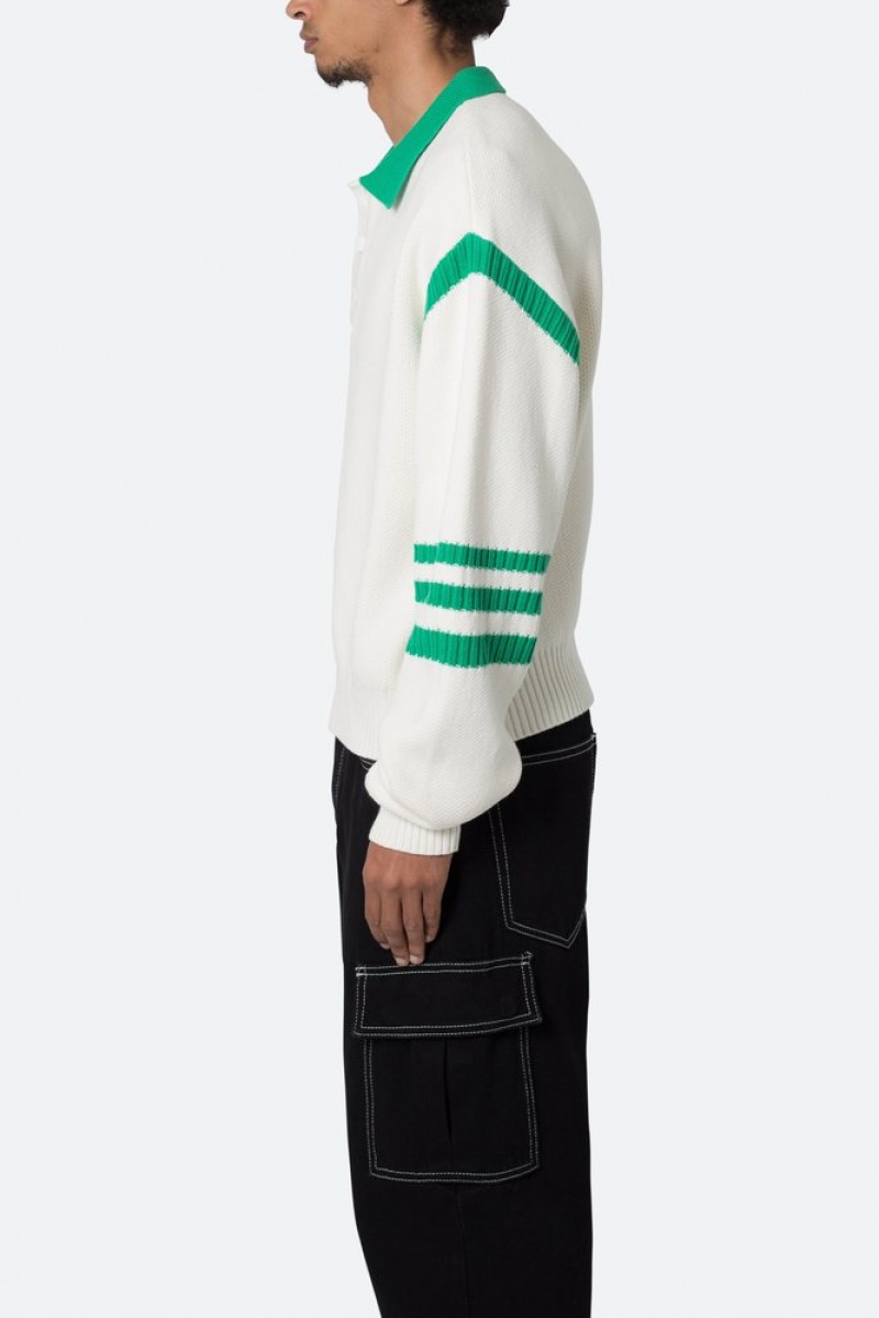 Sweats Mnml Polo Knit Pull Green/White  | SGI-3555831