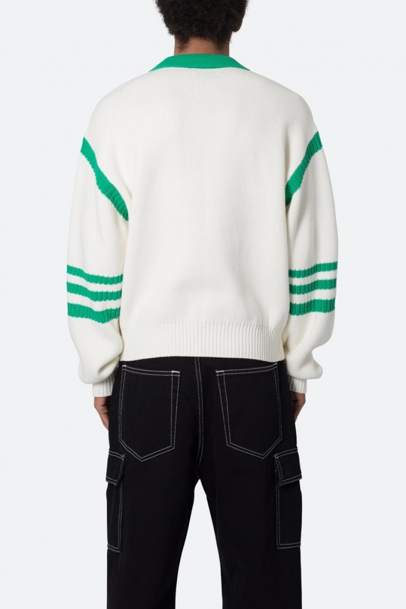 Sweats Mnml Polo Knit Pull Green/White  | SGI-3555831