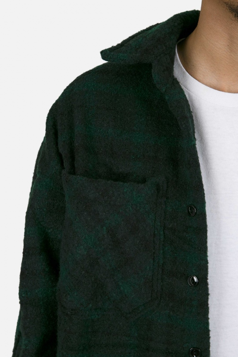 Chemises Mnml Heavyweight Woven Flannel Navy/Green Homme | EQL-0044708