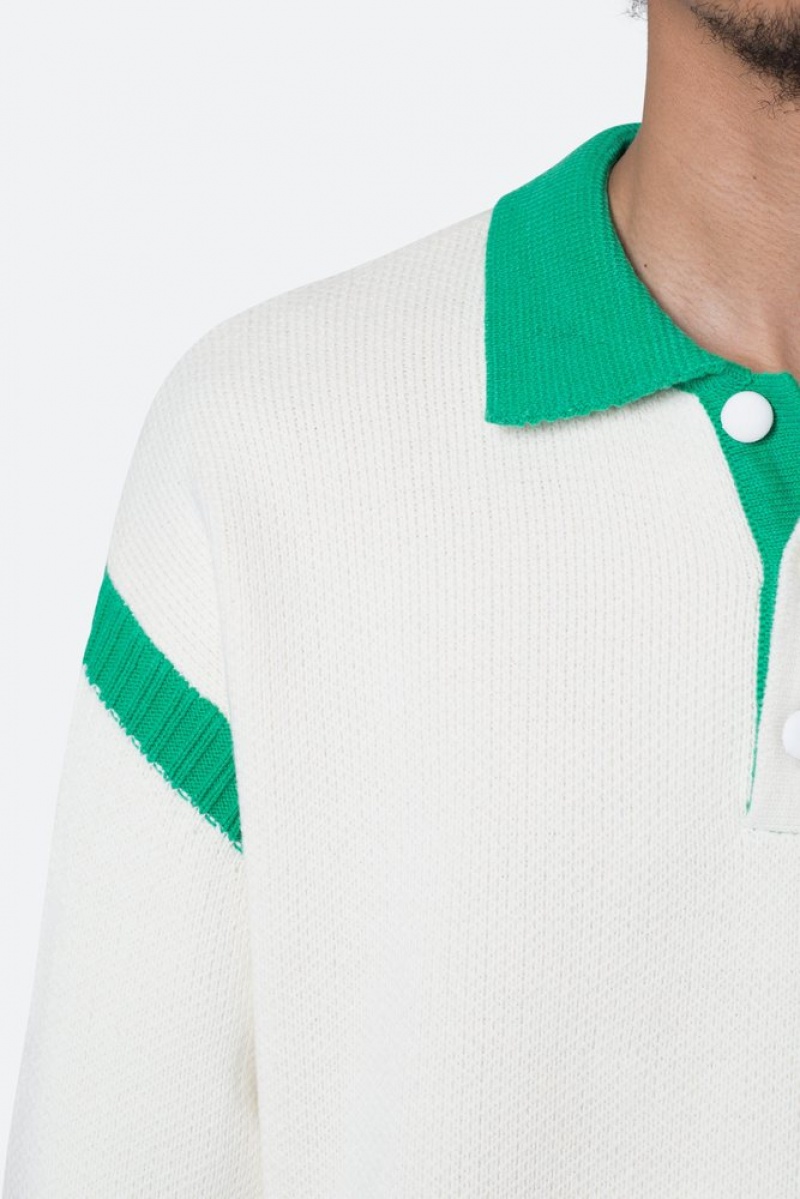 Sweats Mnml Polo Knit Pull Green/White  | SGI-3555831