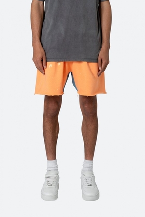 Short Mnml Contrast Paneled Sweatshorts Orange  | OOC-5943349