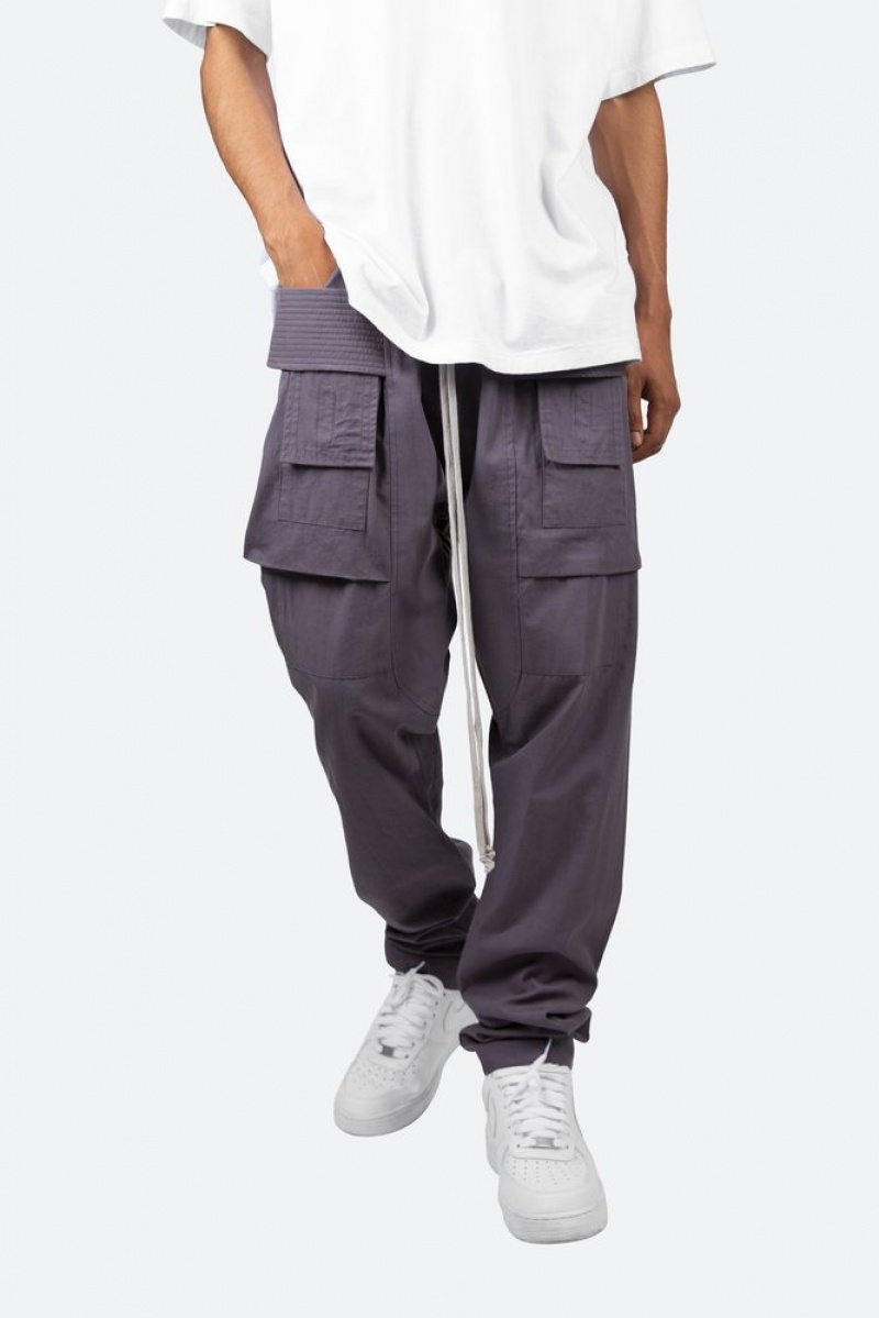 Cargos Mnml Drop Crotch Cargo Pants Grise Homme | HWI-7428897